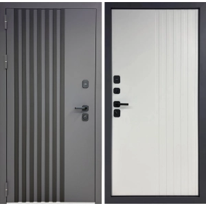 Входная дверь Термо Рейки RAL7024 серая