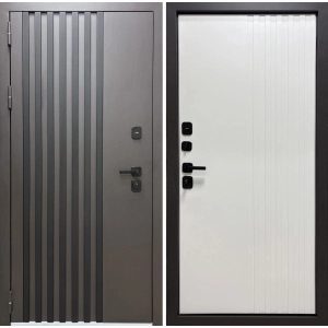 Входная дверь Термо Рейки Меланж Махагон