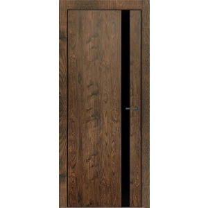 Межкомнатная дверь Тамбурат Лайт (Tamburat Light) 4204 орех шоколадный стекло черное