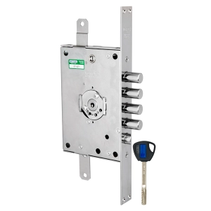 Замок врезной сувальдный с защелкой 3D KEY 3D.771 S (левый), ключ 40 мм