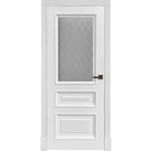 Дверь межкомнатная Кардинал Эмаль белая стекло Кристал