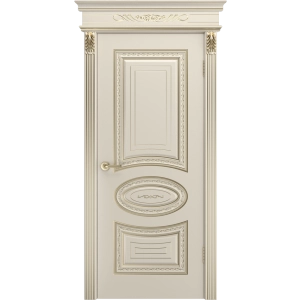 Дверь Лира Luxury В2 ПГ Шампань с патиной Белое золото