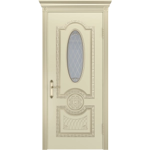 Дверь Гармония ДО Слоновая кость с патиной Белое золото