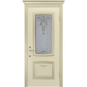 Дверь Симфония NEW ДО Слоновая кость с патиной Белое золото