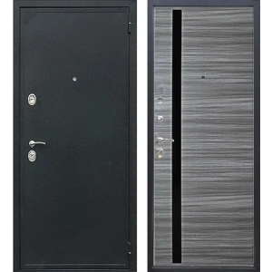 Дверь Евро 2 конструктор Антик черный/Сандал серый горизонт