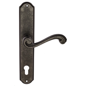 Дверная ручка Venezia VIVALDI CYL на планке PL02 античное серебро