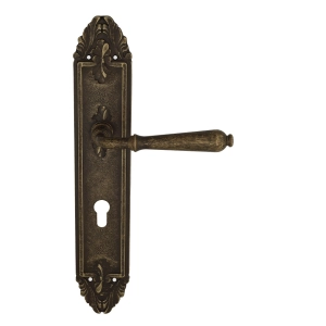 Дверная ручка Venezia CLASSIC CYL на планке PL90 античная бронза