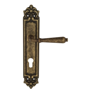 Дверная ручка Venezia CLASSIC CYL на планке PL96 античная бронза