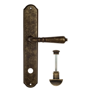 Дверная ручка Venezia VIGNOLE WC-2 на планке PL02 античная бронза