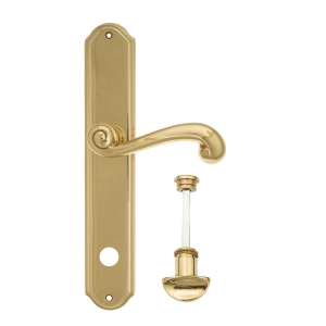 Дверная ручка Venezia CARNEVALE WC-2 на планке PL02 полированная латунь