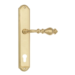 Дверная ручка Venezia GIFESTION CYL на планке PL02 полированная латунь