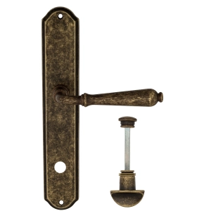 Дверная ручка Venezia CLASSIC WC-2 на планке PL02 античная бронза
