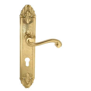 Дверная ручка Venezia VIVALDI CYL на планке PL90 полированная латунь