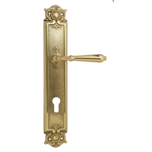 Дверная ручка Venezia CLASSIC CYL на планке PL97 полированная латунь