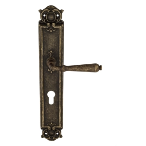 Дверная ручка Venezia CLASSIC CYL на планке PL97 античная бронза