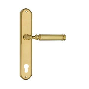 Дверная ручка Venezia MOSCA CYL на планке PL02 полированная латунь