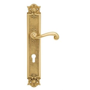 Дверная ручка Venezia CARNEVALE CYL на планке PL97 полированная латунь