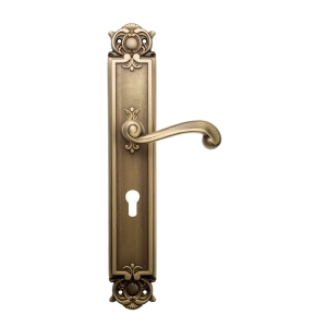 Дверная ручка Venezia CARNEVALE CYL на планке PL97 матовая бронза