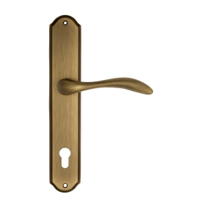 Дверная ручка Venezia ALESSANDRA CYL на планке PL02 матовая бронза