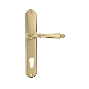 Дверная ручка Venezia PELLESTRINA CYL на планке PL02 полированная латунь