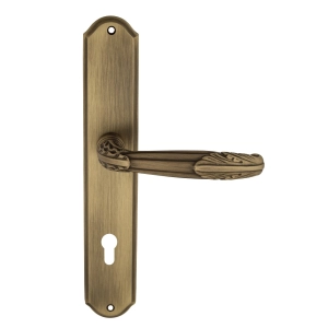 Дверная ручка Venezia ANGELINA CYL на планке PL02 матовая бронза