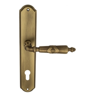 Дверная ручка Venezia ANNETA CYL на планке PL02 матовая бронза