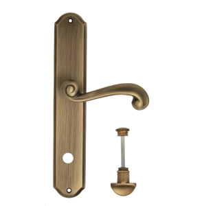 Дверная ручка Venezia CARNEVALE WC-2 на планке PL02 матовая бронза