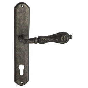 Дверная ручка Venezia MONTE CRISTO CYL на планке PL02 античное серебро