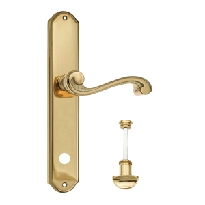 Дверная ручка Venezia VIVALDI WC-2 на планке PL02 полированная латунь
