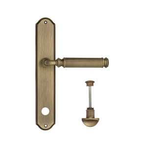 Дверная ручка Venezia MOSCA WC-2 на планке PL02 матовая бронза