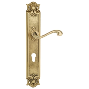 Дверная ручка Venezia VIVALDI CYL на планке PL97 полированная латунь
