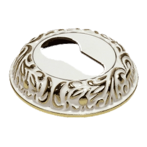 Накладки на ключевой цилиндр MORELLI MH-KH-CLP W/PG белый/золото