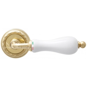 Дверная ручка Extreza DANA (Дана) 305 на розетке R02 полированное золото F01