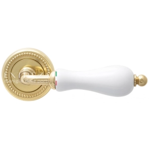 Дверная ручка Extreza DANA (Дана) 305 на розетке R03 полированное золото F01