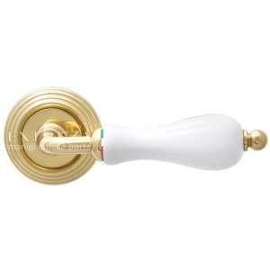 Дверная ручка Extreza DANA (Дана) 305 на розетке R05 полированное золото F01