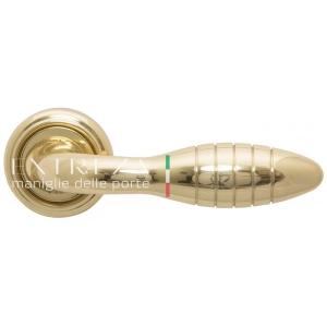 Дверная ручка Extreza MIREL (Мирел) 316 на розетке R01 полированное золото F01