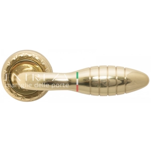 Дверная ручка Extreza MIREL (Мирел) 316 на розетке R02 полированное золото F01