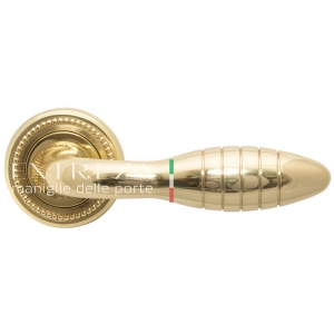 Дверная ручка Extreza MIREL (Мирел) 316 на розетке R03 полированное золото F01