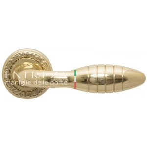 Дверная ручка Extreza MIREL (Мирел) 316 на розетке R06 полированное золото F01