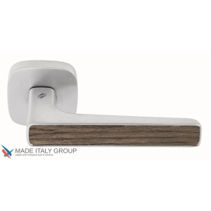 Дверная ручка на квадратном основании COLOMBO Spider MR11RSB-CM / Rovere матовый хром / дуб