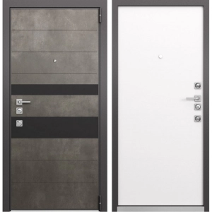 Дверь Mastino Forte Бетон темный MS-118 / Реалвуд молочный MS-100