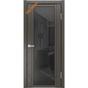 Дверь Milyana Qdo X Гриджио Стекло черное