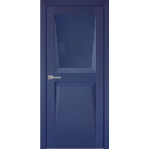 Дверь межкомнатная Перфекто 107 Синий бархат Остекленная