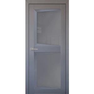 Дверь межкомнатная Перфекто 104 Серый бархат Остекленная