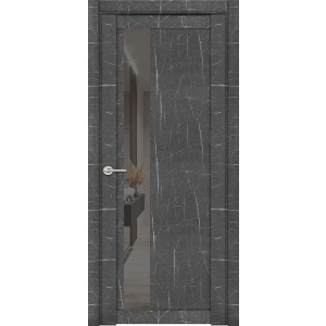 Дверь межкомнатная UniLine Mramor 30004/1 Marable Soft Touch Торос Графит Остекленная