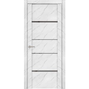 Дверь межкомнатная UniLine Mramor 30039/1 Marable Soft Touch Монте Белый Остекленная