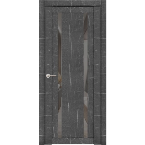 Дверь межкомнатная UniLine Mramor 30006/1 Marable Soft Touch Торос Графит Остекленная