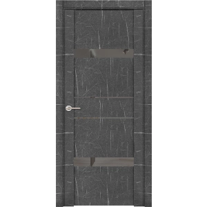 Дверь межкомнатная UniLine Mramor 30036/1 Marable Soft Touch Торос Графит Остекленная