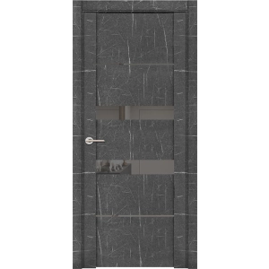 Дверь межкомнатная UniLine Mramor 30037/1 Marable Soft Touch Торос Графит Остекленная