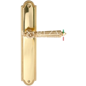 Дверная ручка Extreza LEON (Леон) 303 на планке PL03 полированная латунь F01